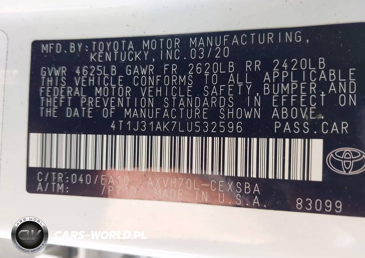 2020 Toyota Camry Se Hybrid VIN:4T1J31AK7LU532596 - 9