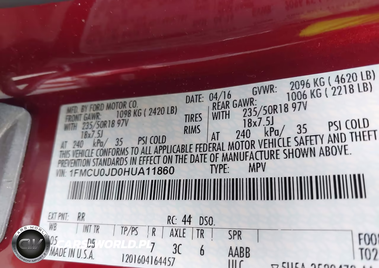 2017 Ford Escape Titanium VIN:1FMCU0JD0HUA11860 - 9