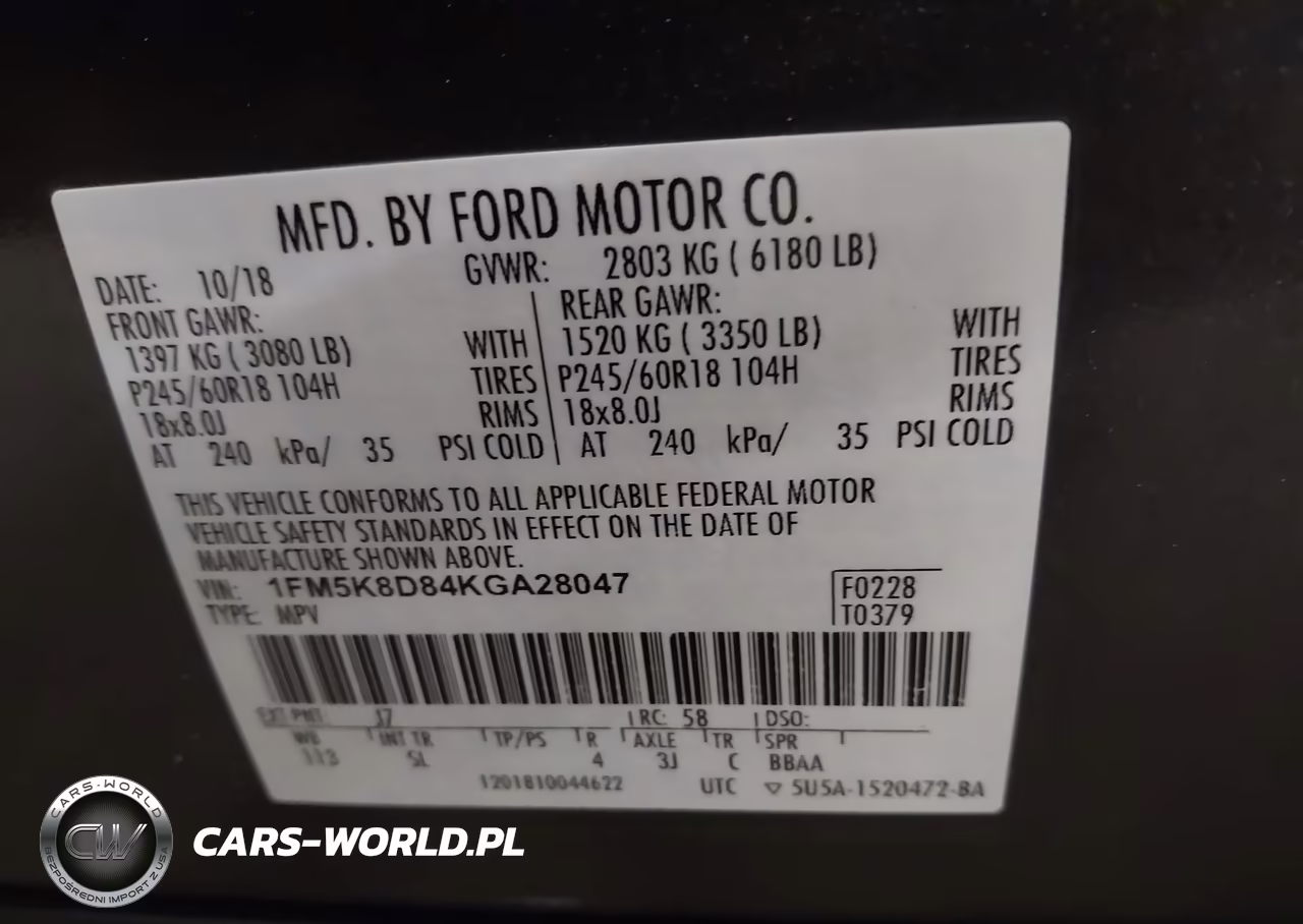 2019 Ford Explorer Xlt VIN:1FM5K8D84KGA28047 - 9