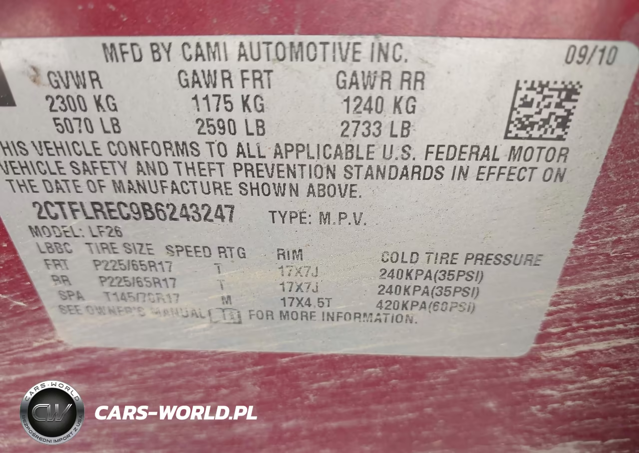 2011 GMC Terrain Sle-1 VIN:2CTFLREC9B6243247 - 9