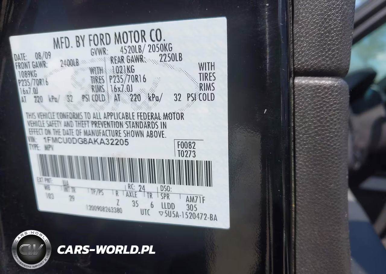 2010 Ford Escape Xlt VIN:1FMCU0DG8AKA32205 - 9