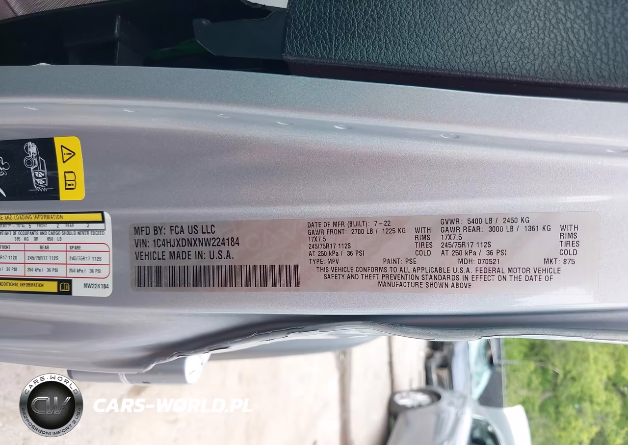 2022 Jeep Wrangler Unlimited Sport 4X4 VIN:1C4HJXDNXNW224184 - 9