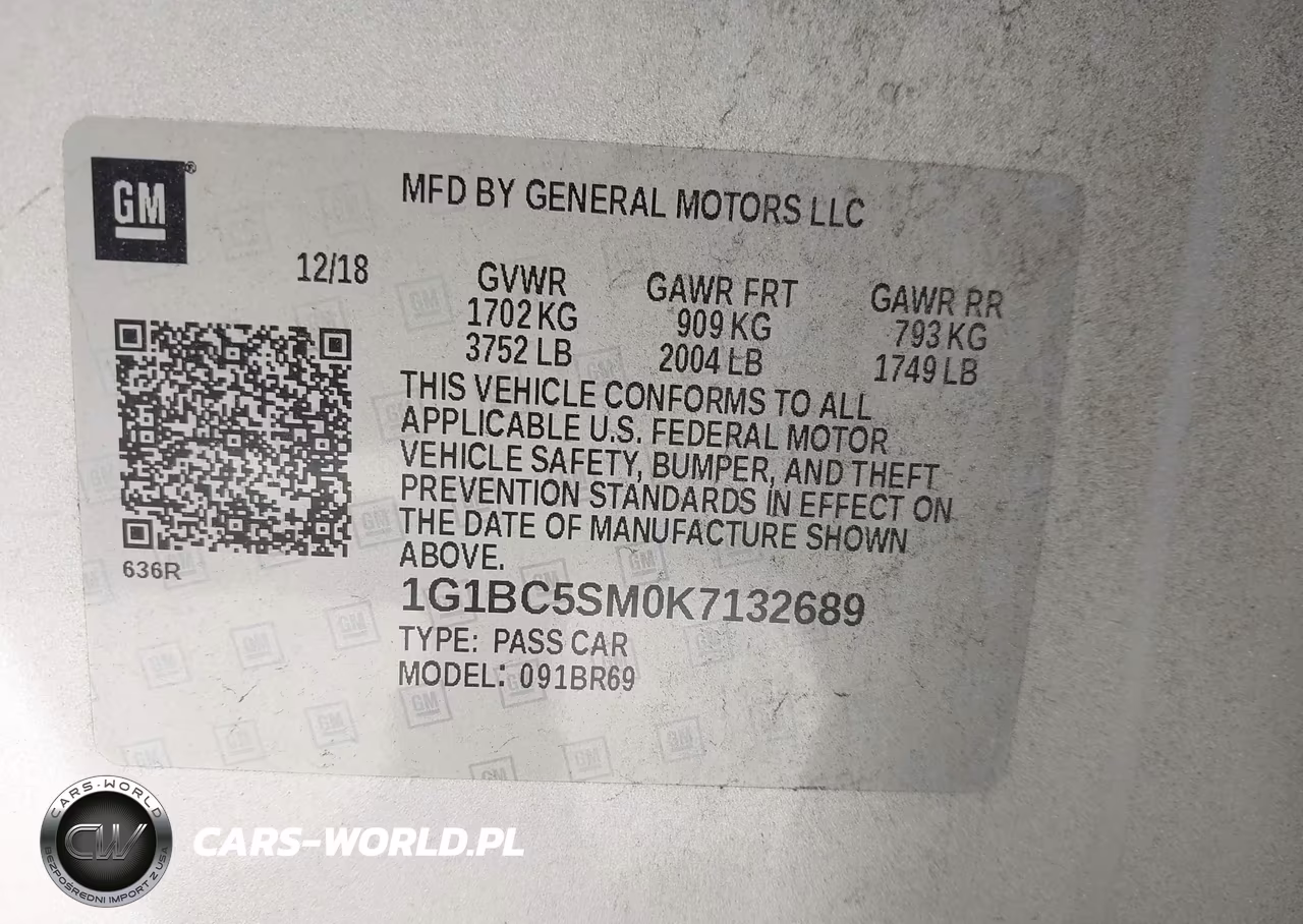 2019 Chevrolet Cruze Ls VIN:1G1BC5SM0K7132689 - 9