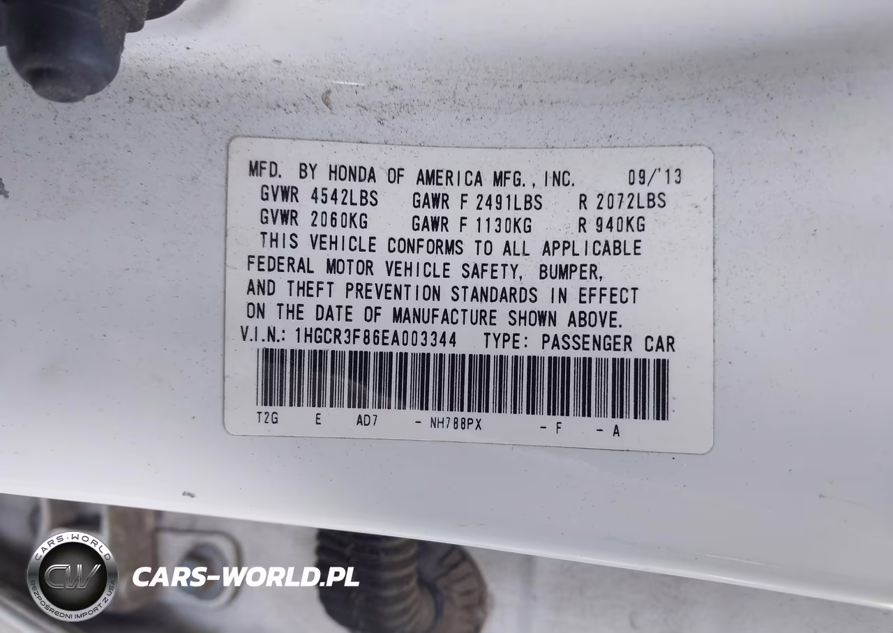 2014 Honda Accord Ex-L V-6 VIN:1HGCR3F86EA003344 - 9
