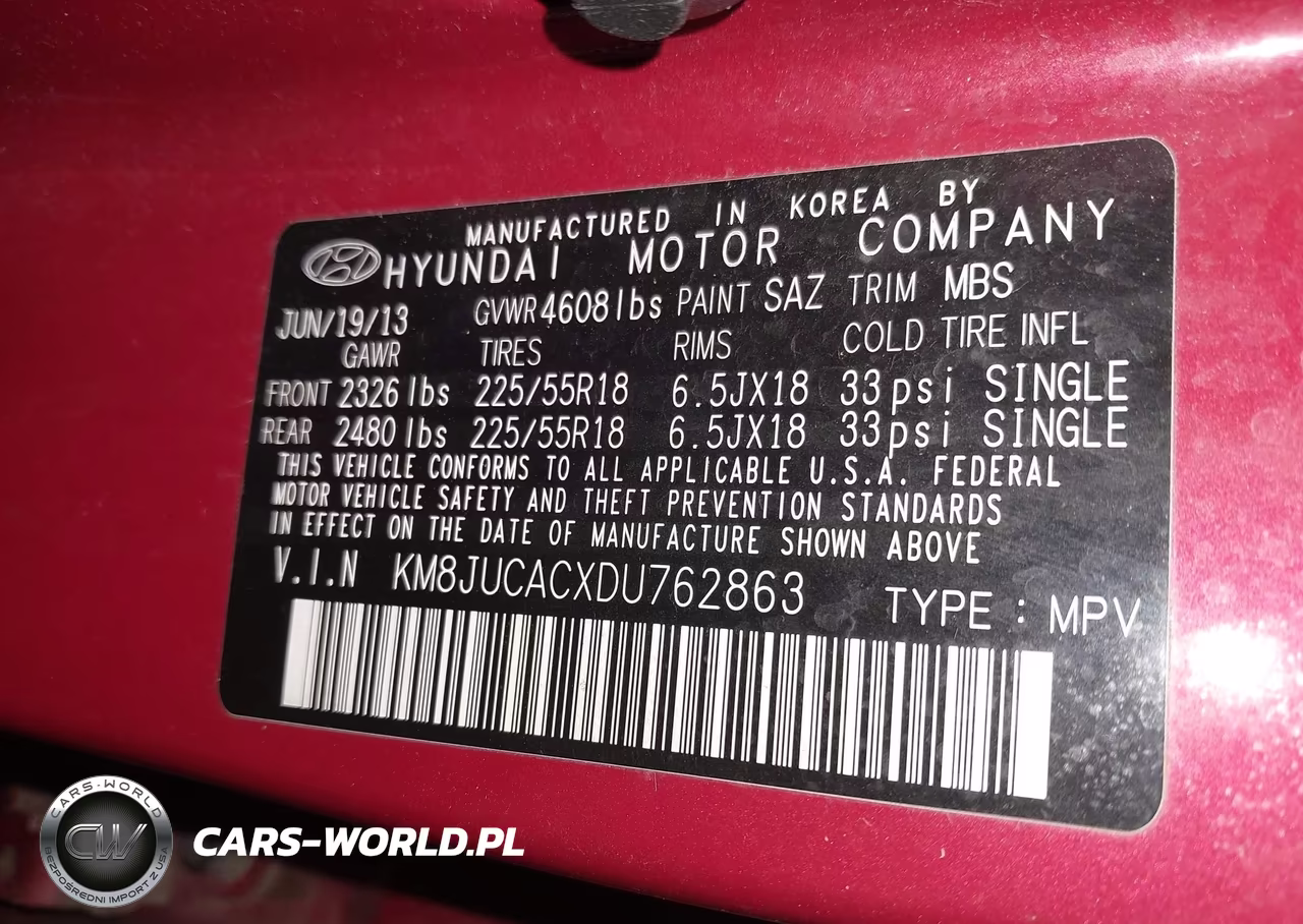 2013 Hyundai Tucson Limited VIN:KM8JUCACXDU762863 - 9