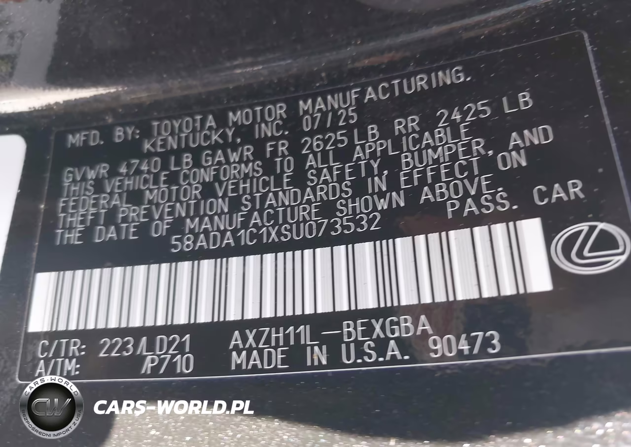 2025 Lexus Es 300H VIN:58ADA1C1XSU073532 - 9