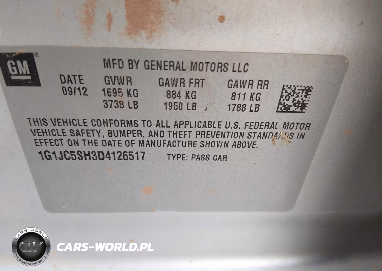 2013 Chevrolet Sonic Lt Auto VIN:1G1JC5SH3D4126517 - 9