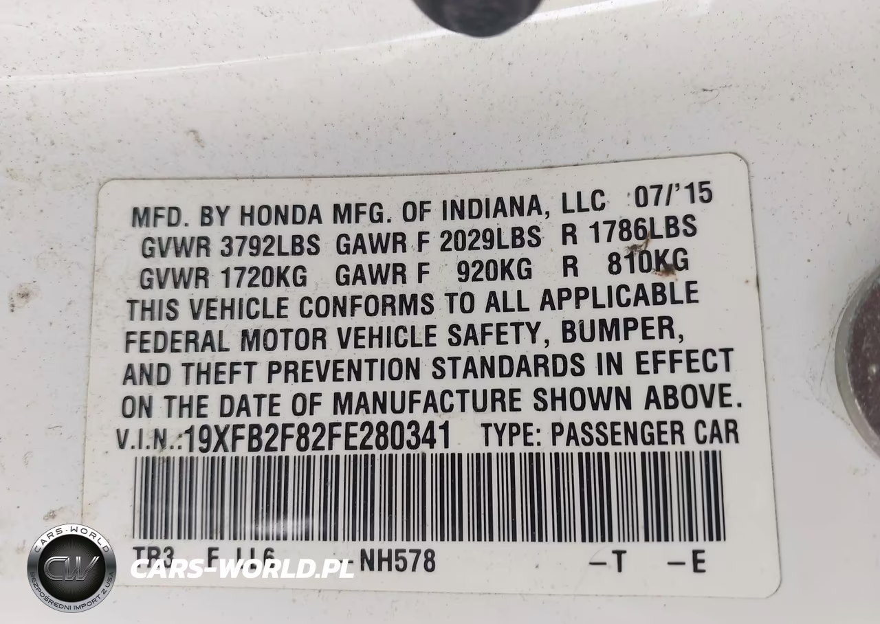 2015 Honda Civic Ex VIN:19XFB2F82FE280341 - 9