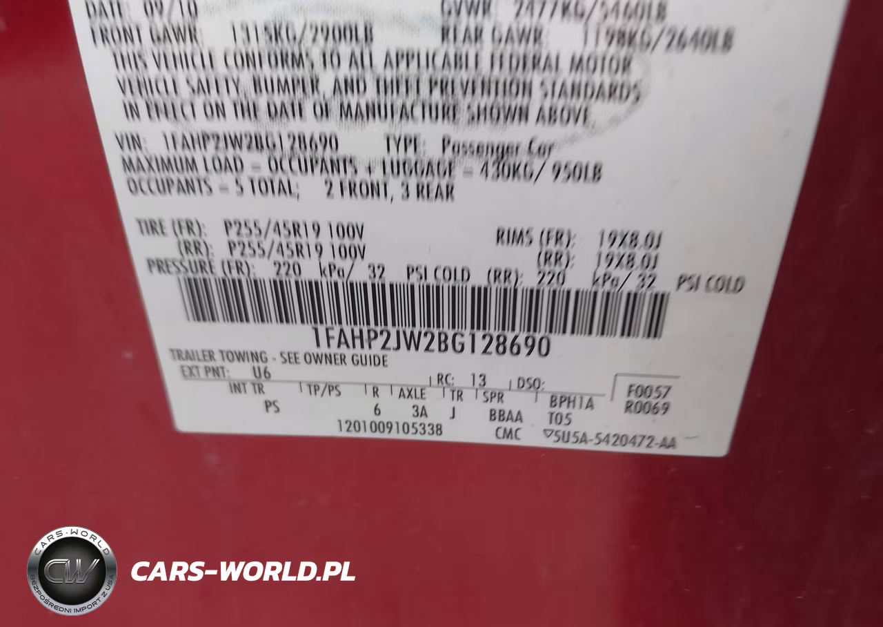2011 Ford Taurus Limited VIN:1FAHP2JW2BG128690 - 9
