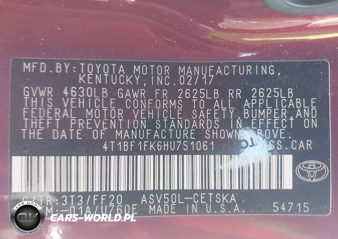 2017 Toyota Camry Se VIN:4T1BF1FK6HU751061 - 9