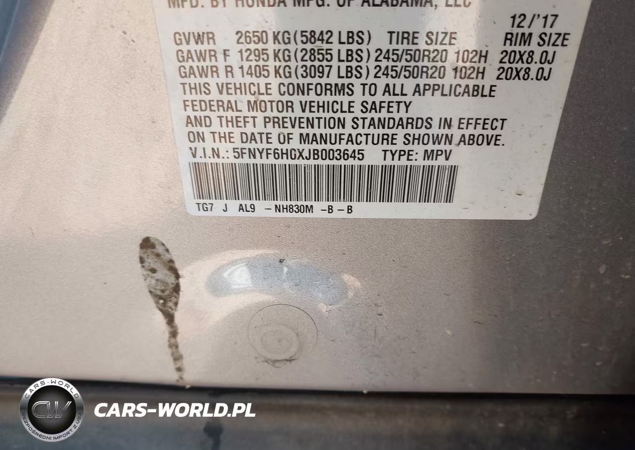2018 Honda Pilot Elite VIN:5FNYF6H0XJB003645 - 9