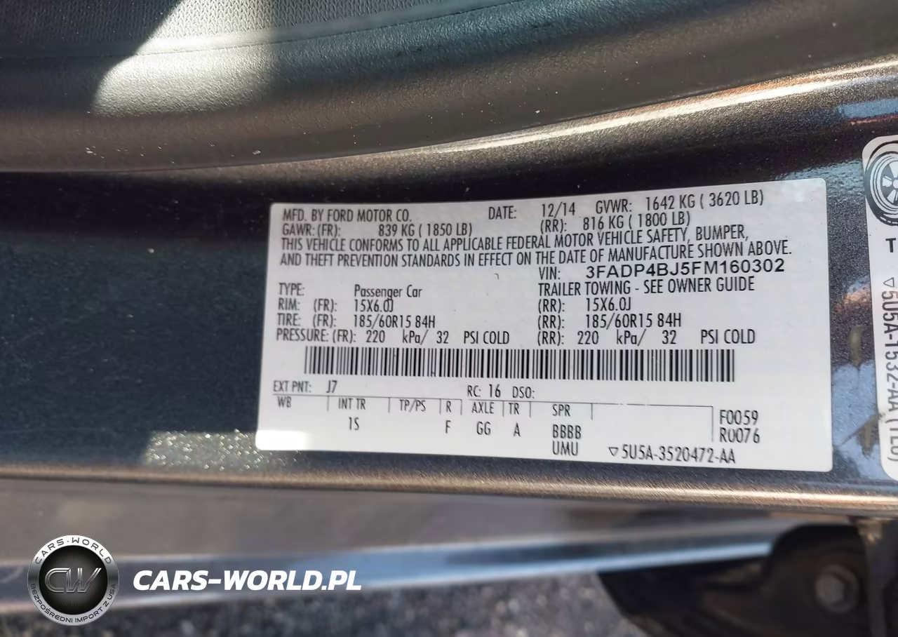 2015 Ford Fiesta Se VIN:3FADP4BJ5FM160302 - 9
