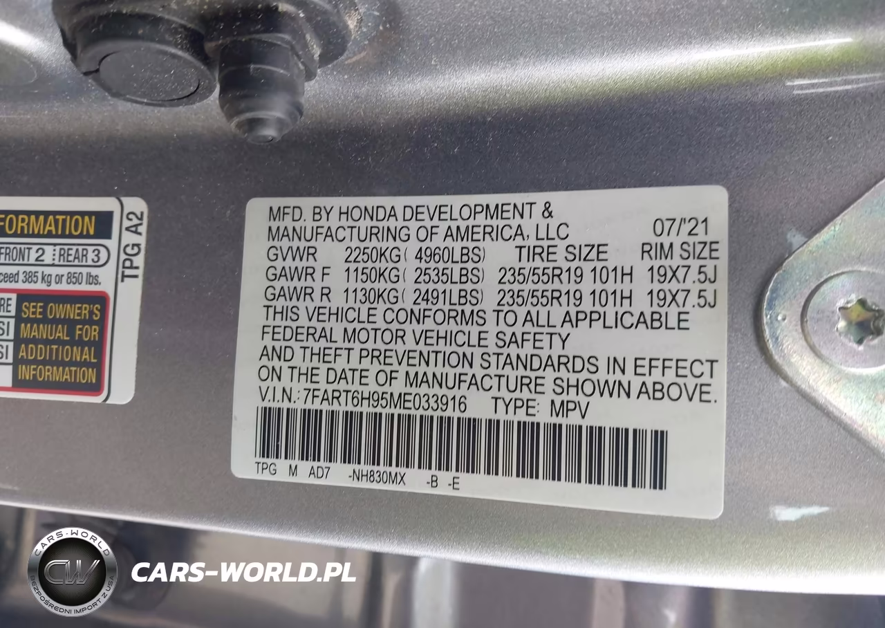 2021 Honda Cr-V Hybrid Touring VIN:7FART6H95ME033916 - 9