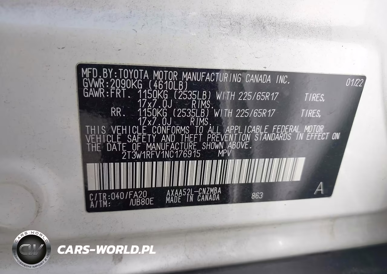 2022 Toyota Rav4 Xle VIN:2T3W1RFV1NC176915 - 9