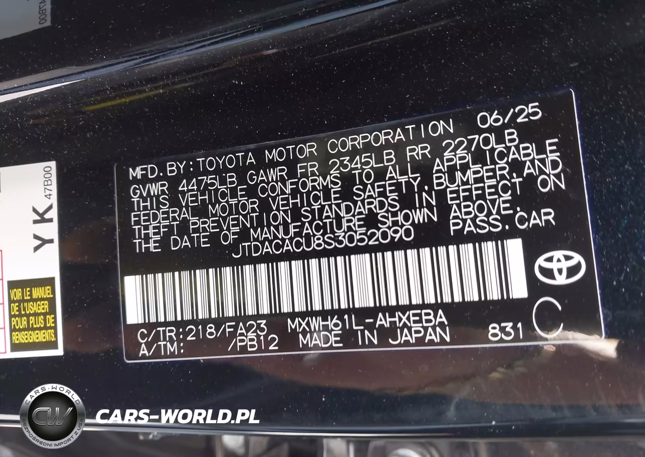 2025 Toyota Prius Plug-In Hybrid Se VIN:JTDACACU8S3052090 - 9