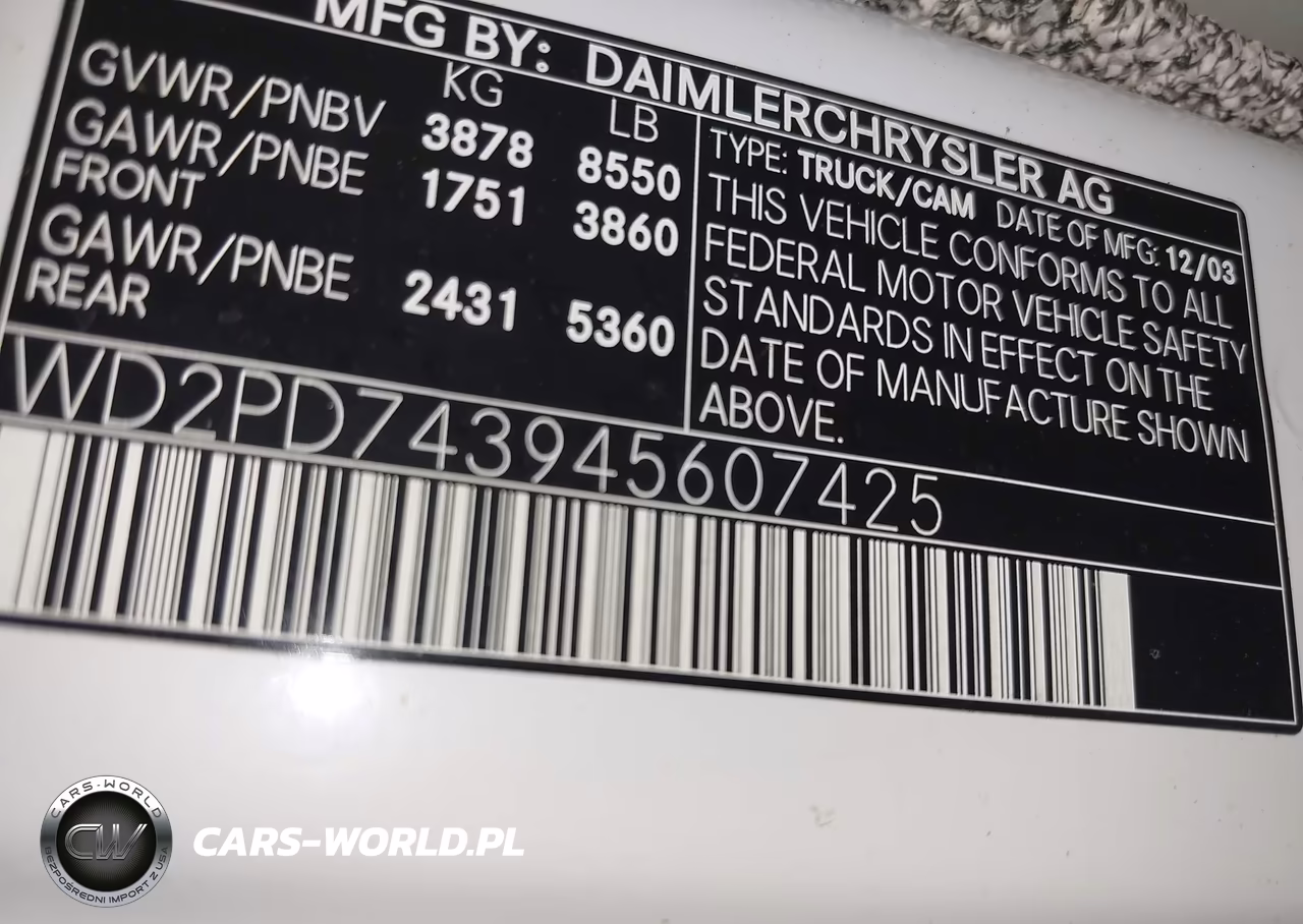 2004 Dodge Sprinter Van 2500 High Roof VIN:WD2PD743945607425 - 9
