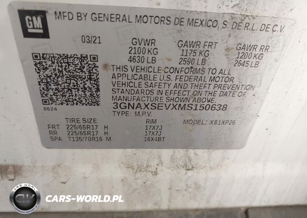 2021 Chevrolet Equinox Awd Ls VIN:3GNAXSEVXMS150638 - 9