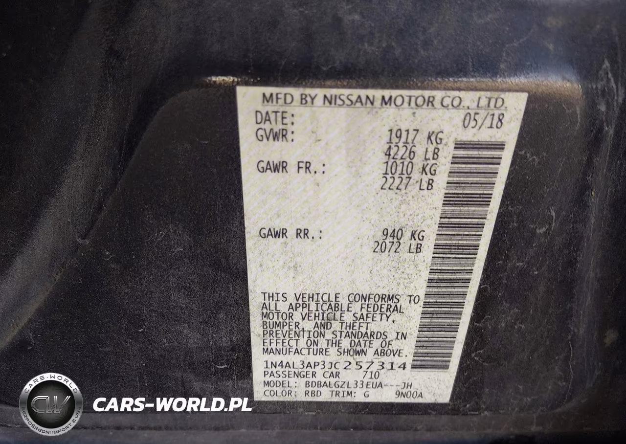 2018 Nissan Altima 2.5 S VIN:1N4AL3AP3JC257314 - 9
