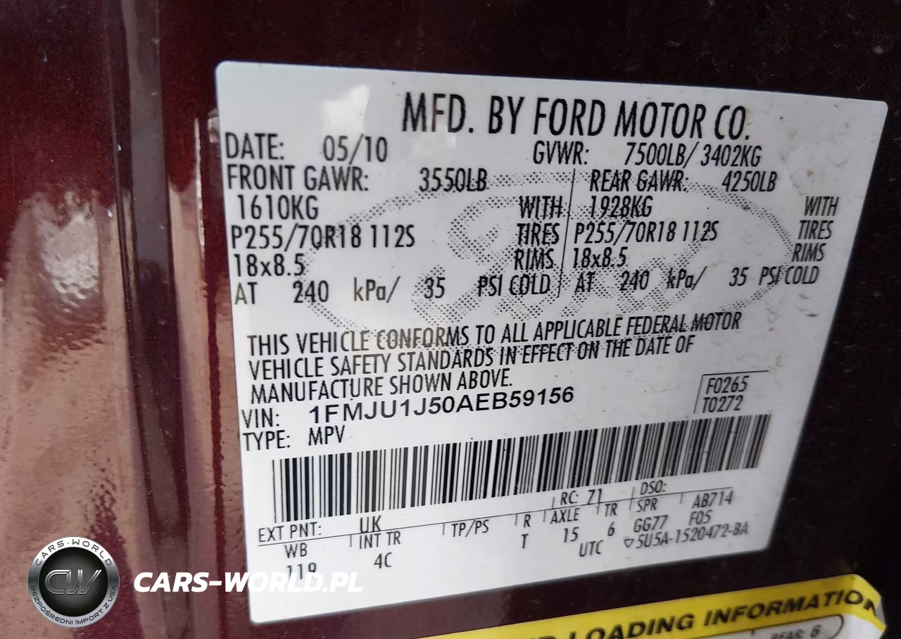 2010 Ford Expedition Eddie Bauer-King Ranch VIN:1FMJU1J50AEB59156 - 9