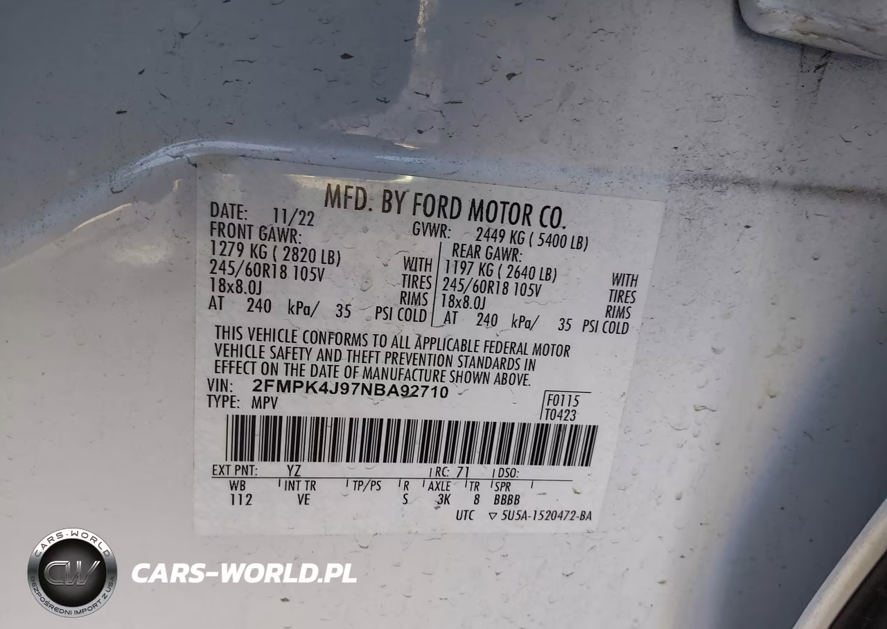 2022 Ford Edge Sel VIN:2FMPK4J97NBA92710 - 9