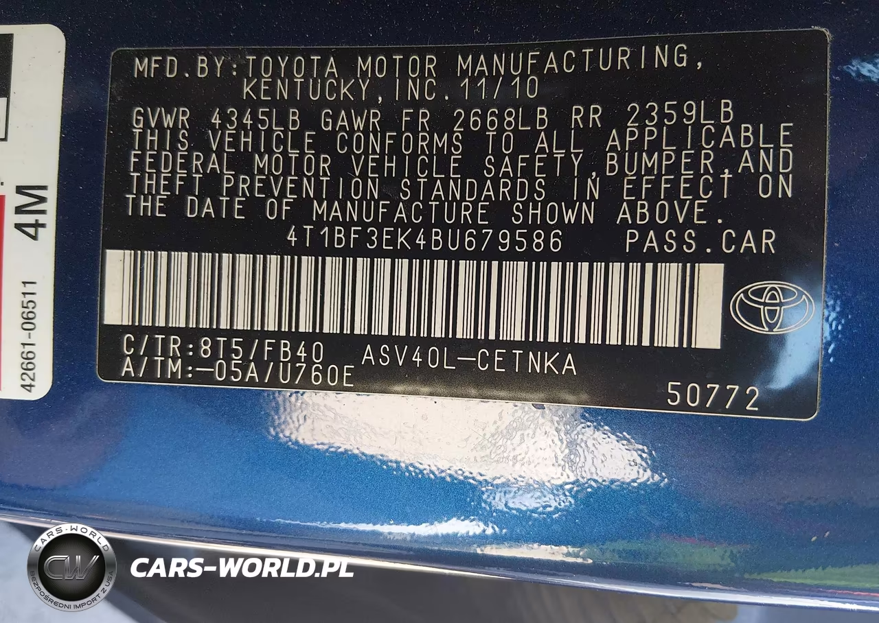 2011 Toyota Camry Le VIN:4T1BF3EK4BU679586 - 9