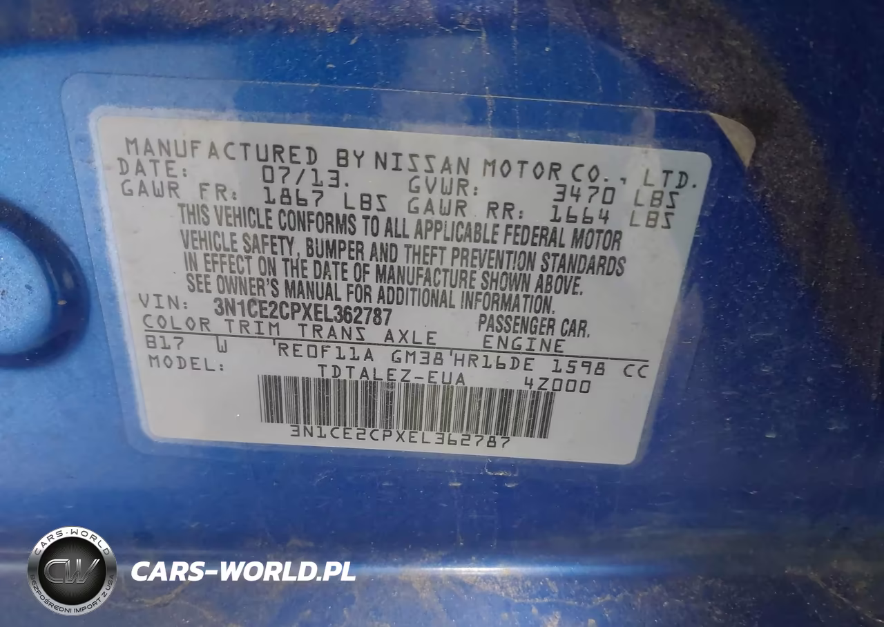 2014 Nissan Versa Note Sv VIN:3N1CE2CPXEL362787 - 9
