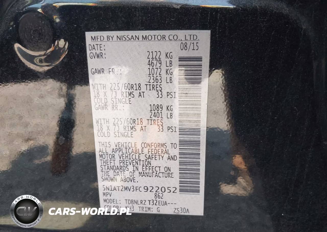 2015 Nissan Rogue Sl VIN:5N1AT2MV3FC922052 - 9