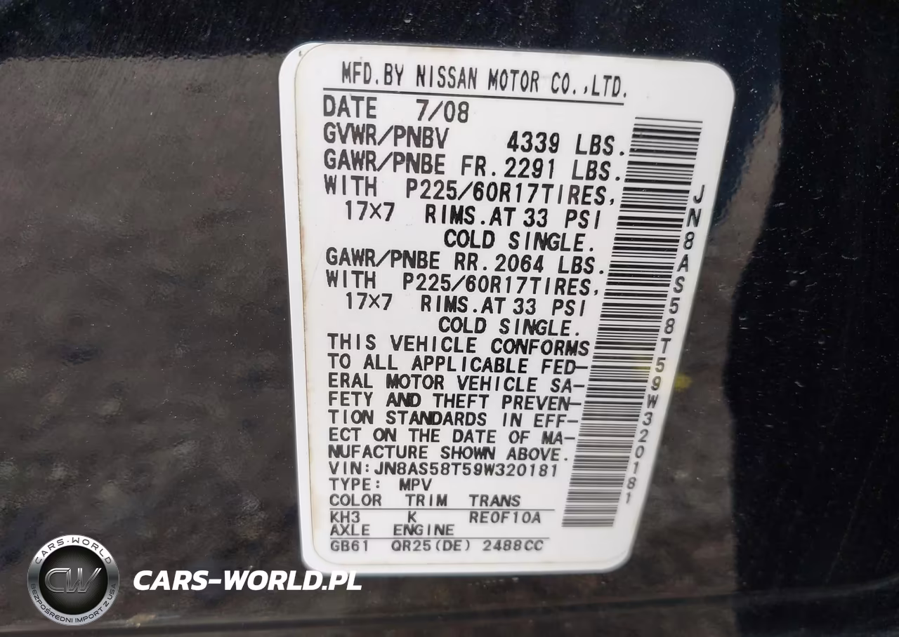 2009 Nissan Rogue Sl VIN:JN8AS58T59W320181 - 9