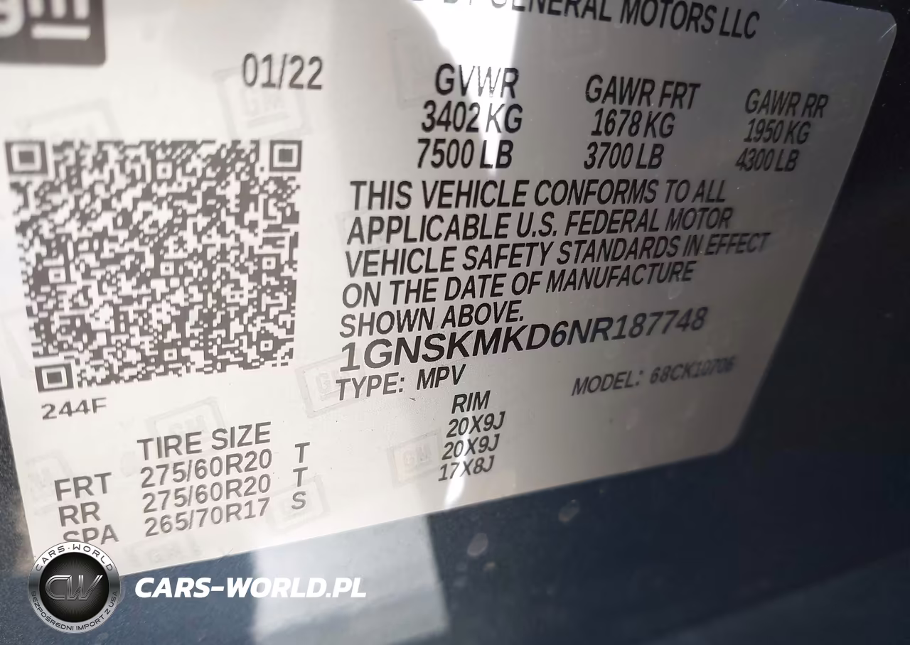 2022 Chevrolet Tahoe 4Wd Ls VIN:1GNSKMKD6NR187748 - 9