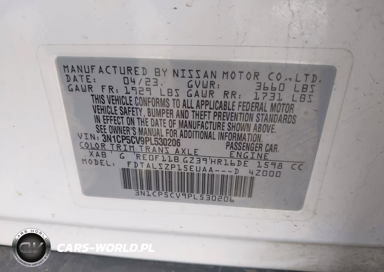 2023 Nissan Kicks Sv Xtronic Cvt VIN:3N1CP5CV9PL530206 - 9