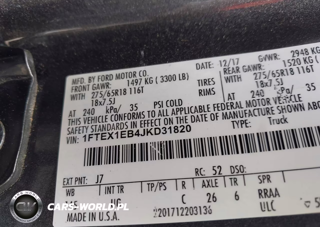2018 Ford F-150 Xlt VIN:1FTEX1EB4JKD31820 - 9