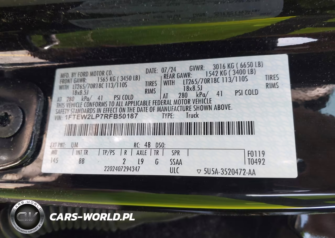 2024 Ford F-150 Stx VIN:1FTEW2LP7RFB50187 - 9