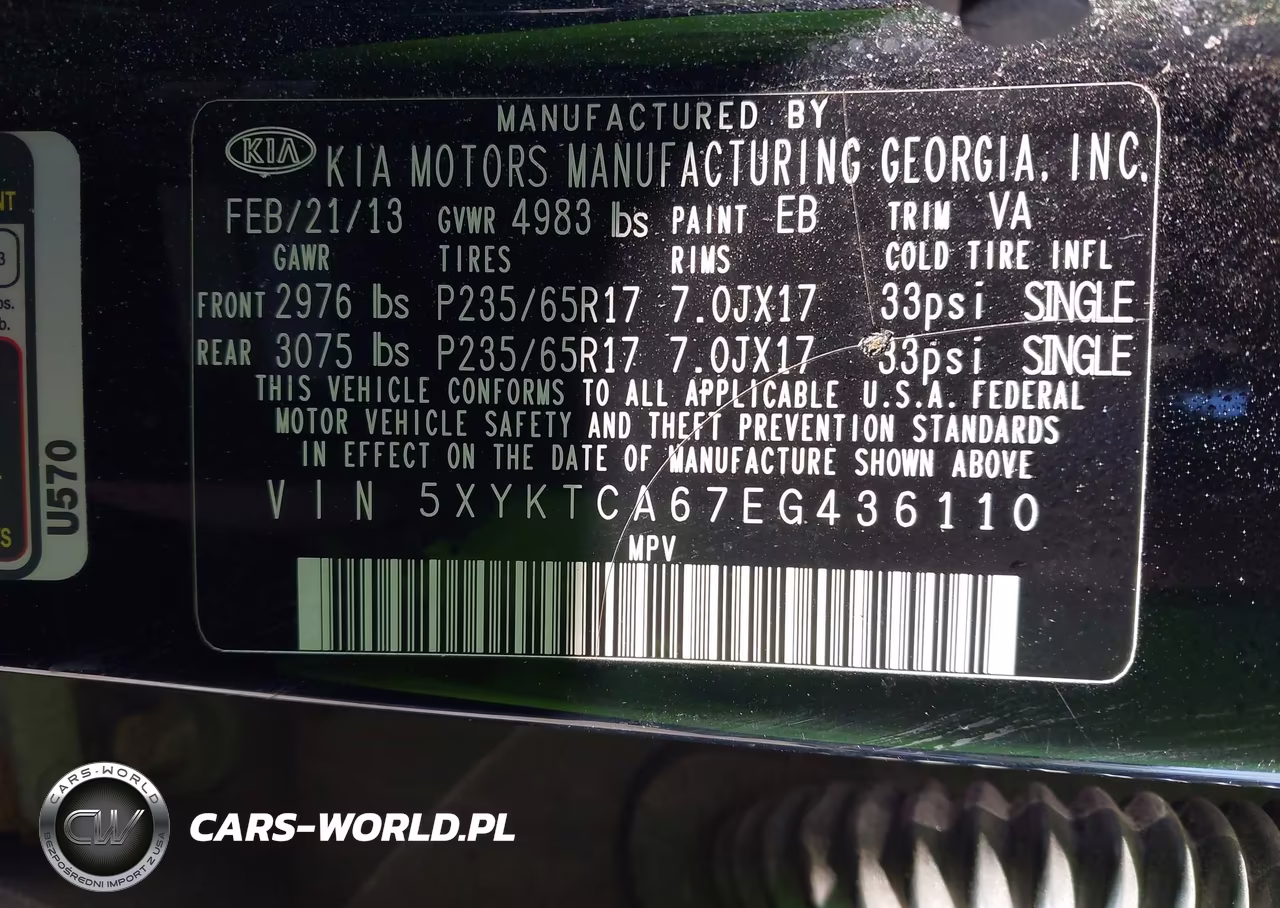 2014 Kia Sorento Lx VIN:5XYKTCA67EG436110 - 9