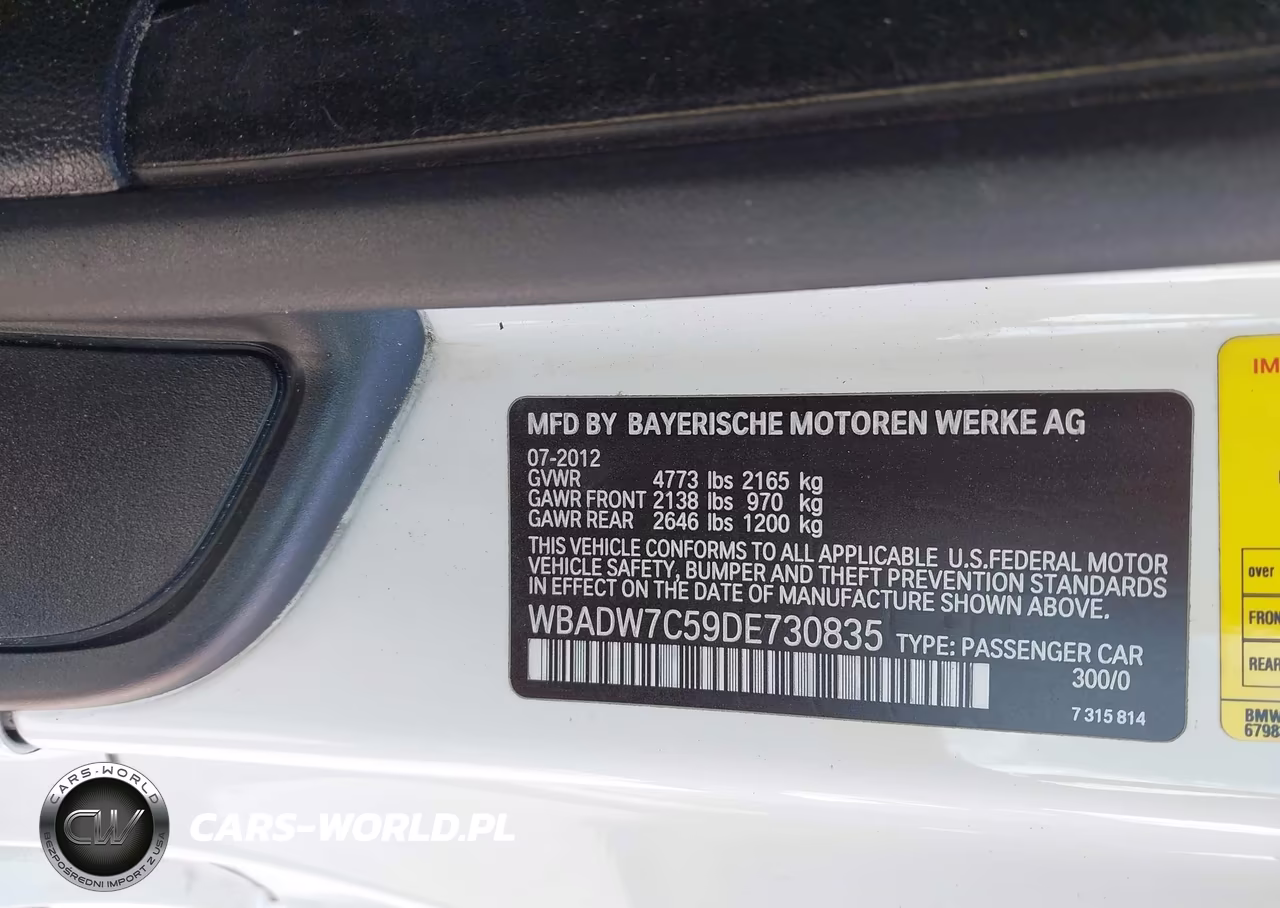2013 BMW 328I VIN:WBADW7C59DE730835 - 9