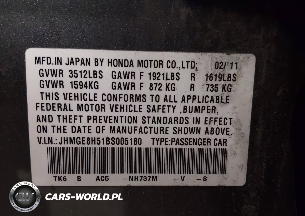 2011 Honda Fit Sport VIN:JHMGE8H51BS005180 - 9