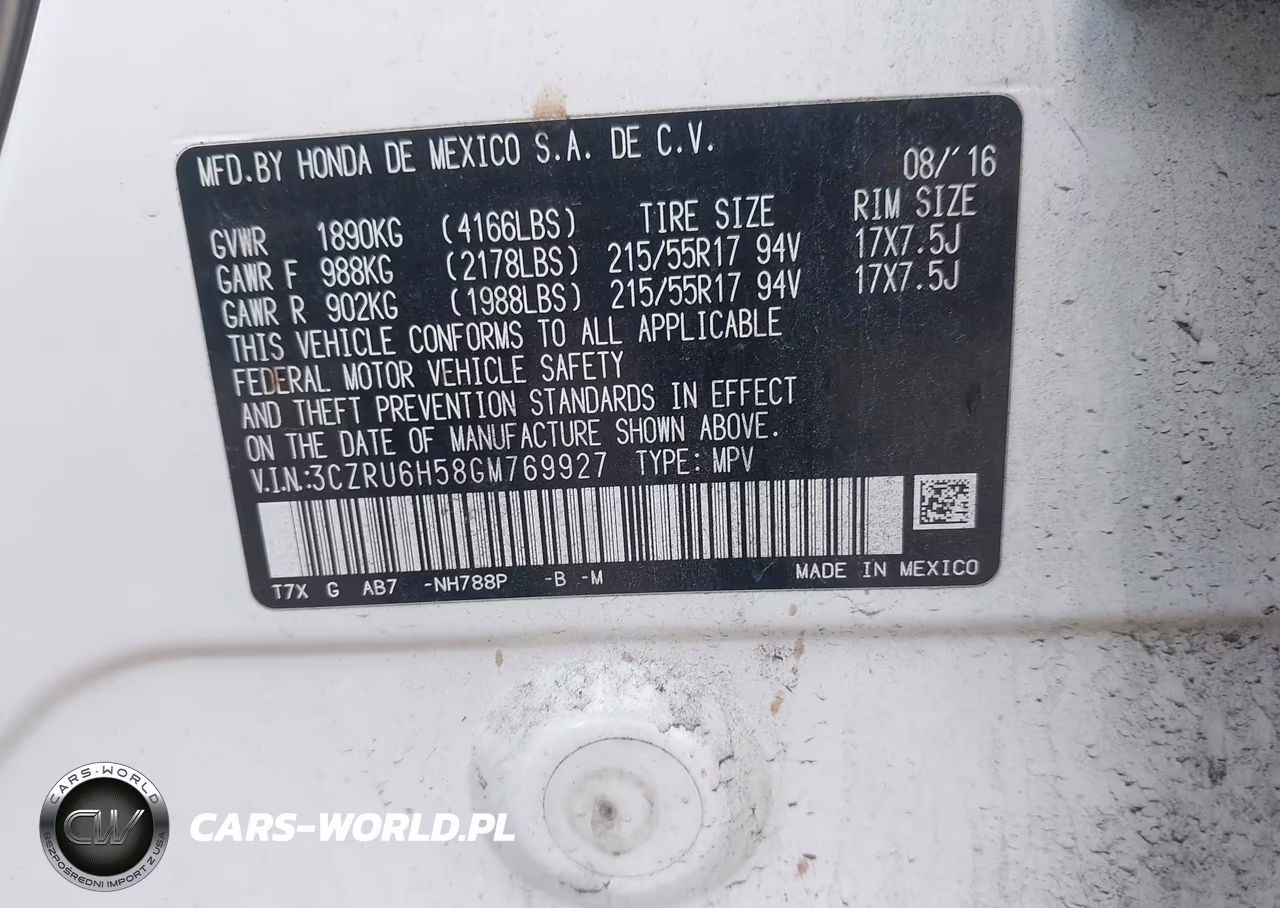 2016 Honda Hr-V Ex VIN:3CZRU6H58GM769927 - 9