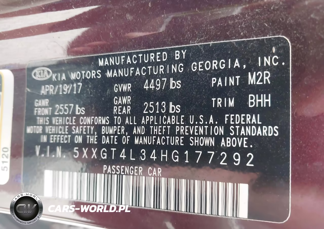 KIA OPTIMA LX VIN:5XXGT4L34HG177292 - 9