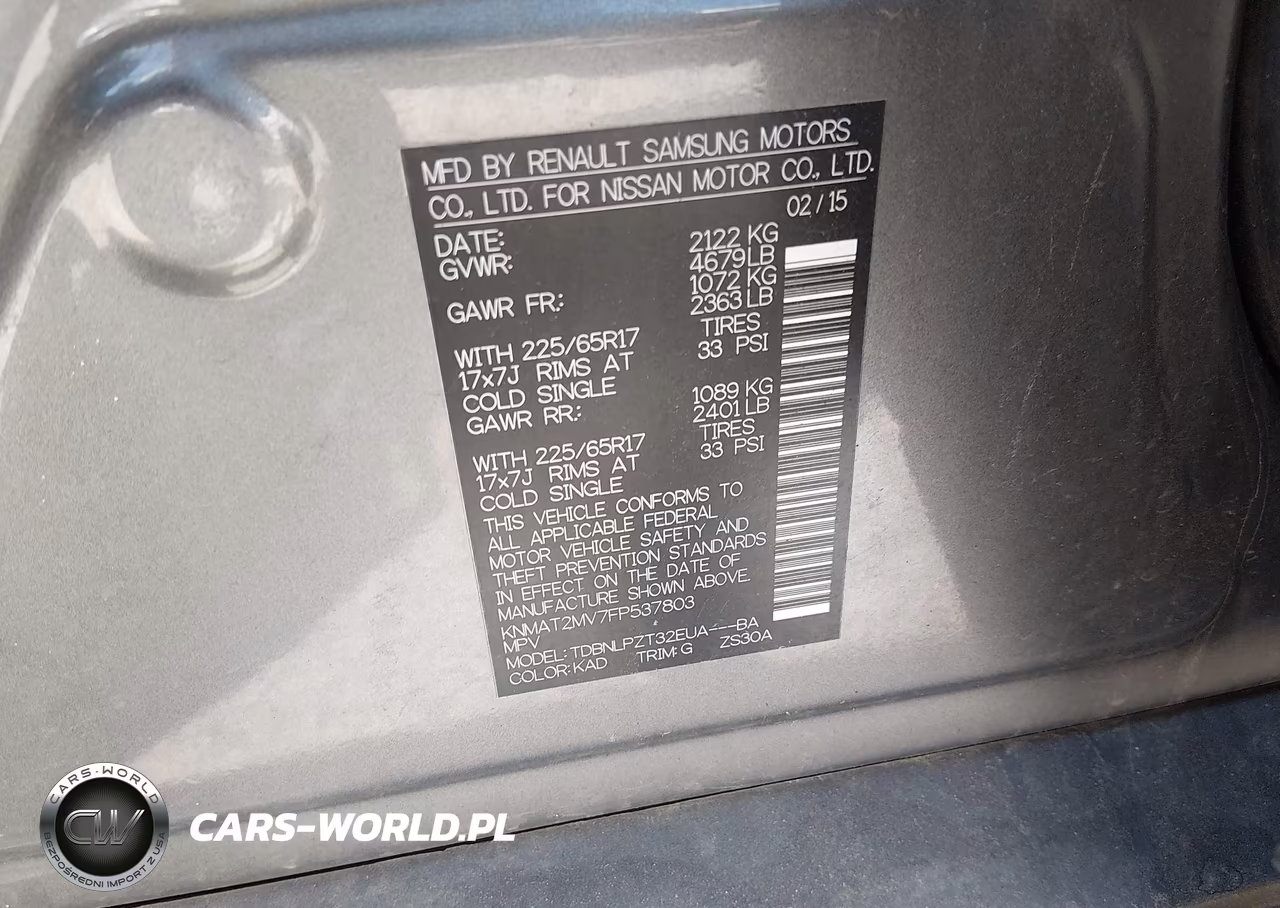 2015 Nissan Rogue S VIN:KNMAT2MV7FP537803 - 9