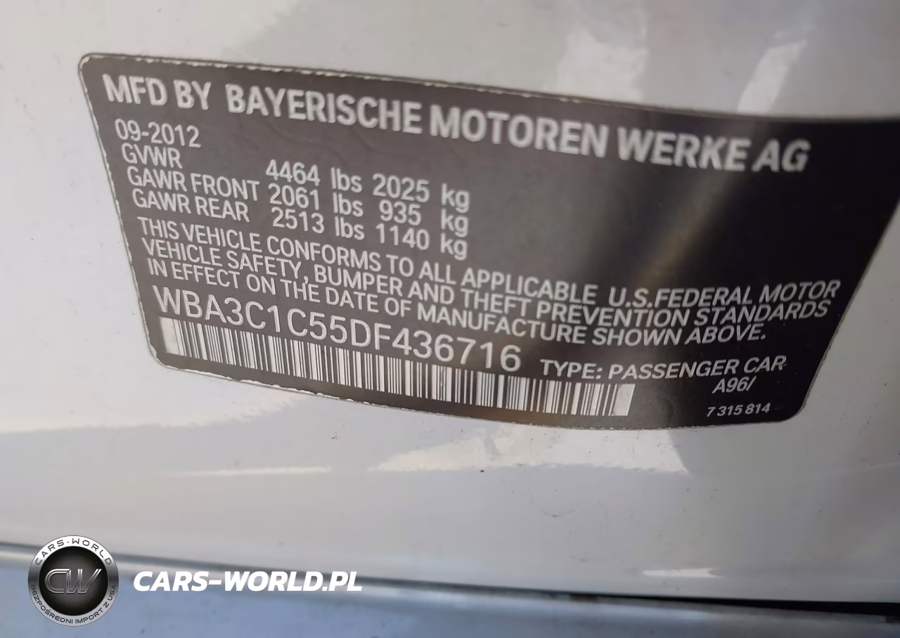 2013 BMW 328I VIN:WBA3C1C55DF436716 - 9