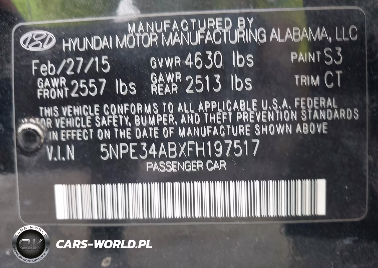 2015 Hyundai Sonata Sport 2.0T VIN:5NPE34ABXFH197517 - 9