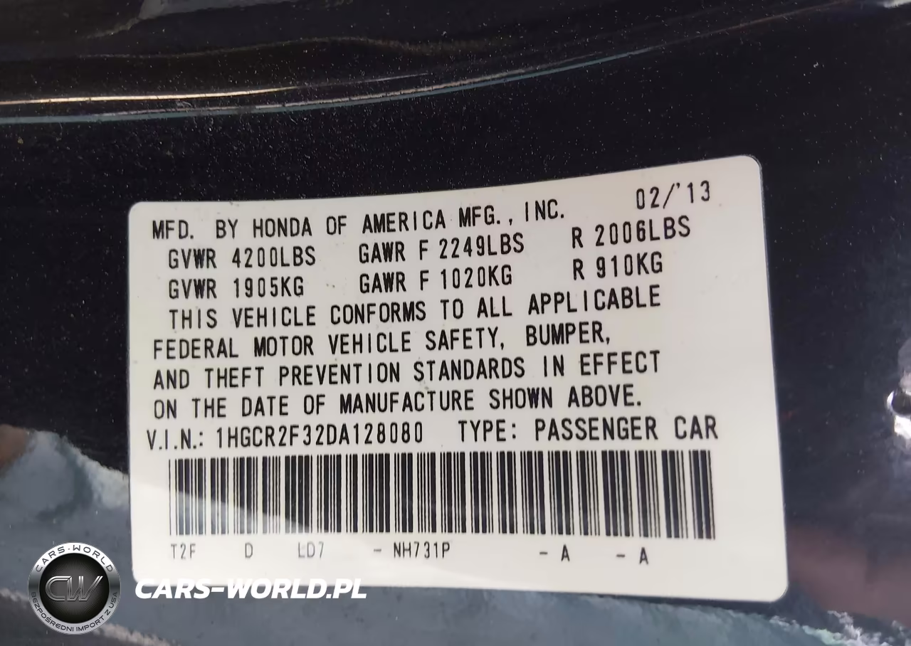 2013 Honda Accord Lx VIN:1HGCR2F32DA128080 - 9