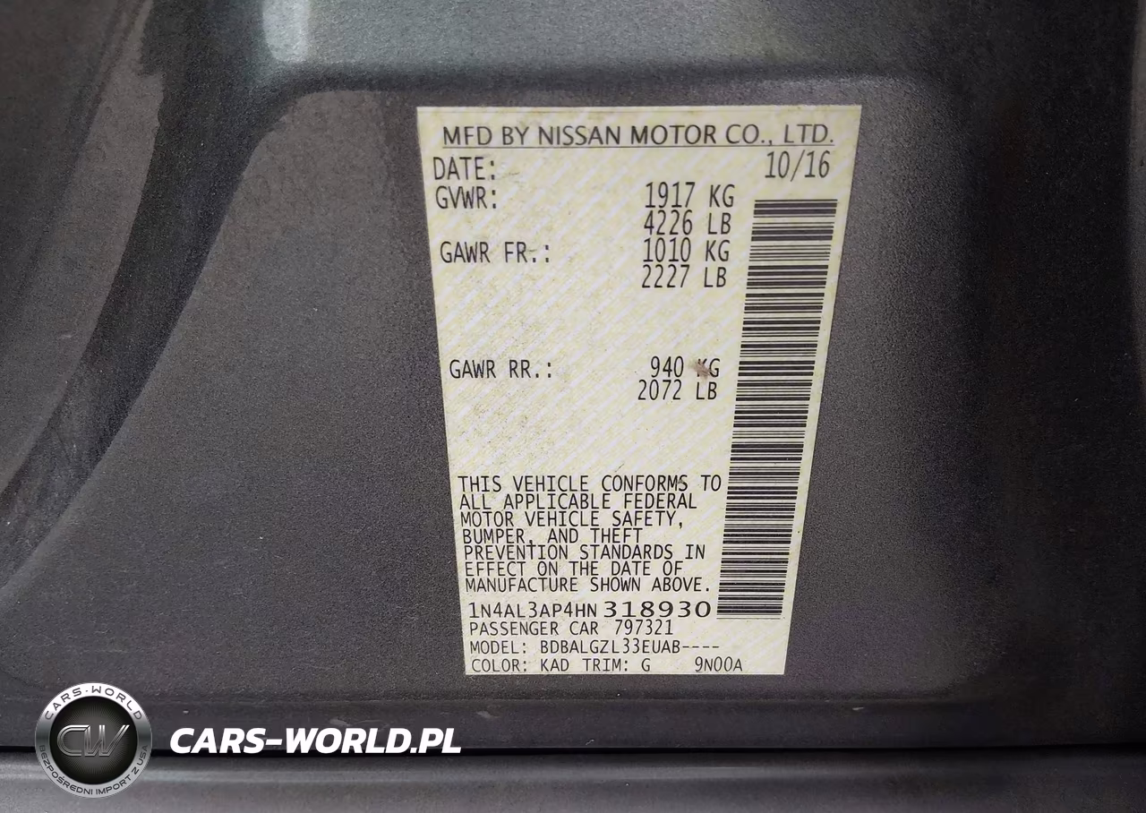 2017 Nissan Altima 2.5 S VIN:1N4AL3AP4HN318930 - 9