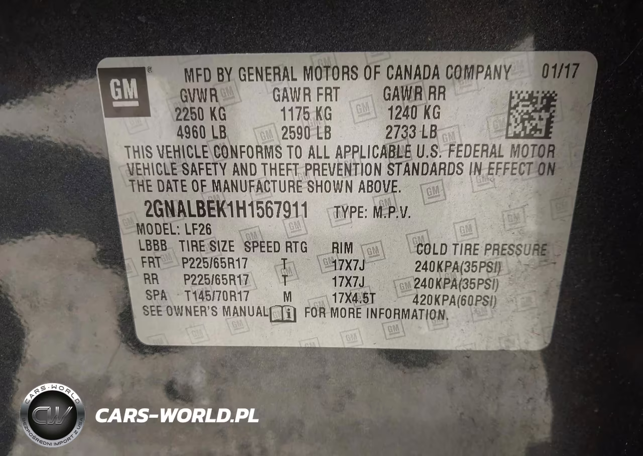 2017 Chevrolet Equinox Ls VIN:2GNALBEK1H1567911 - 9