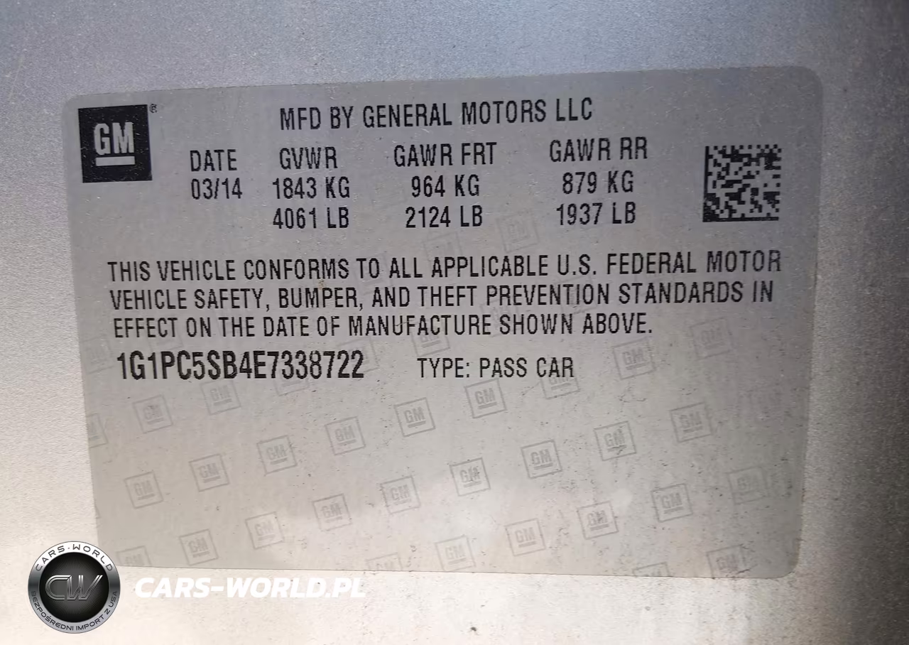 2014 Chevrolet Cruze 1Lt Auto VIN:1G1PC5SB4E7338722 - 9