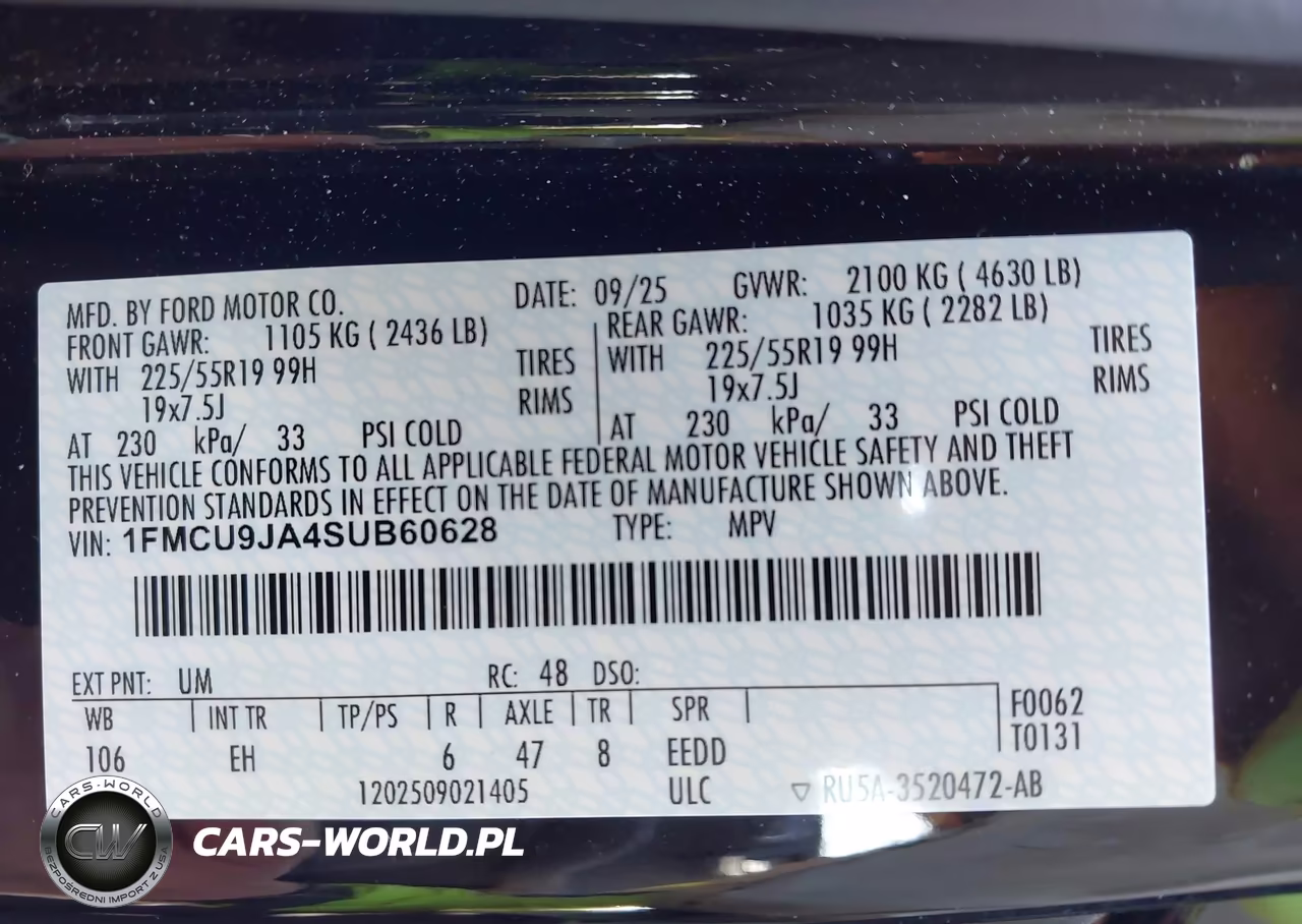 2025 Ford Escape Platinum VIN:1FMCU9JA4SUB60628 - 9