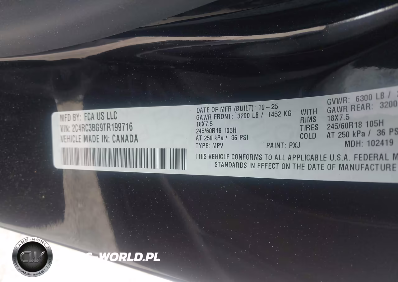 2026 Chrysler Pacifica Select Awd VIN:2C4RC3BG9TR199716 - 9