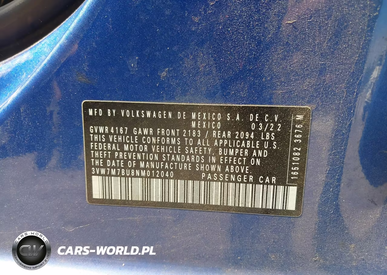2022 Volkswagen Jetta 1.5T Se VIN:3VW7M7BU8NM012040 - 9