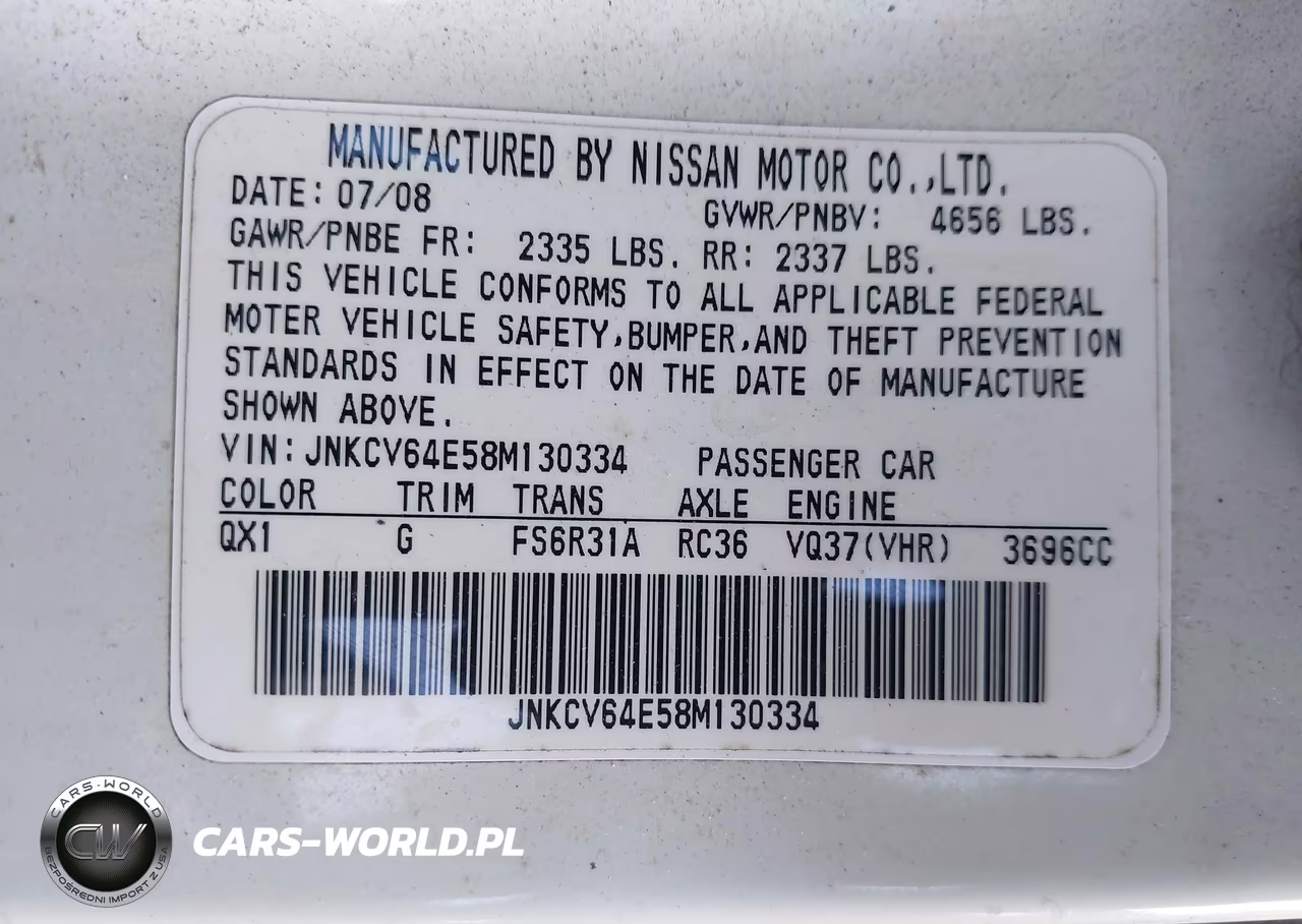 2008 Infiniti G37 Sport VIN:JNKCV64E58M130334 - 9