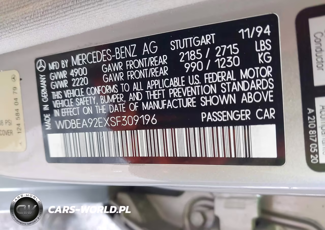 1995 Mercedes-Benz E 320 VIN:WDBEA92EXSF309196 - 9