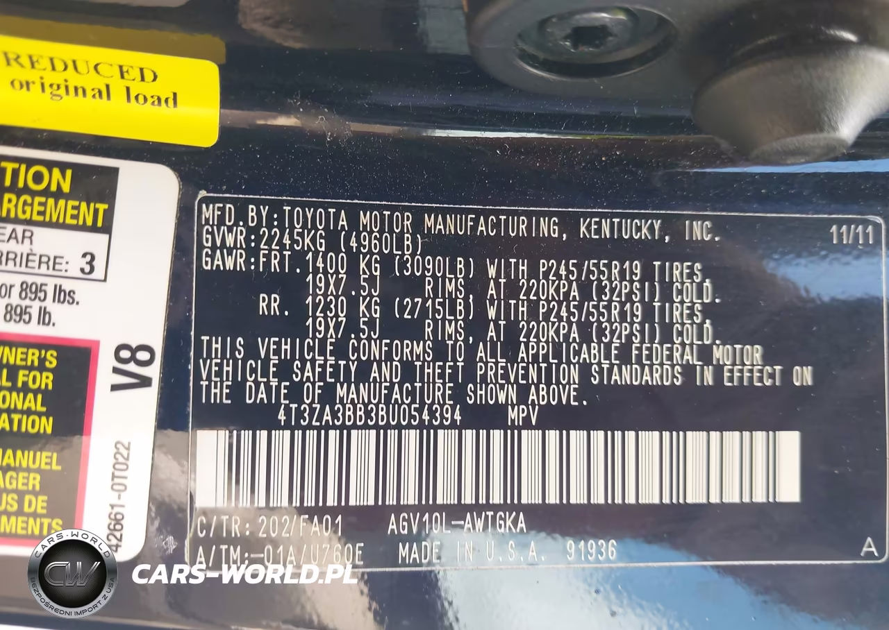 2011 Toyota Venza VIN:4T3ZA3BB3BU054394 - 9